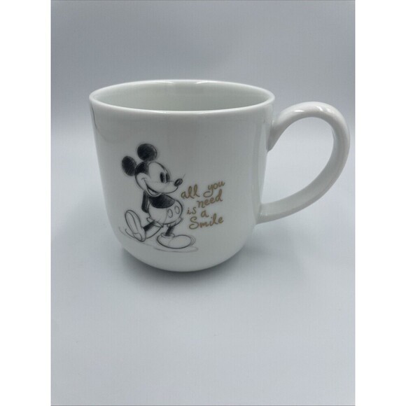 WILLIAMS SONOMA DISNEY ALL YOU NEED IS A SMILE Mickey Mouse Cup Mug Collectible - Picture 1 of 4